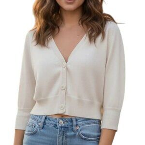 Maggy London Cardigan Babydoll Y2K Women Dainty Feminine Parisian Silk Cropped